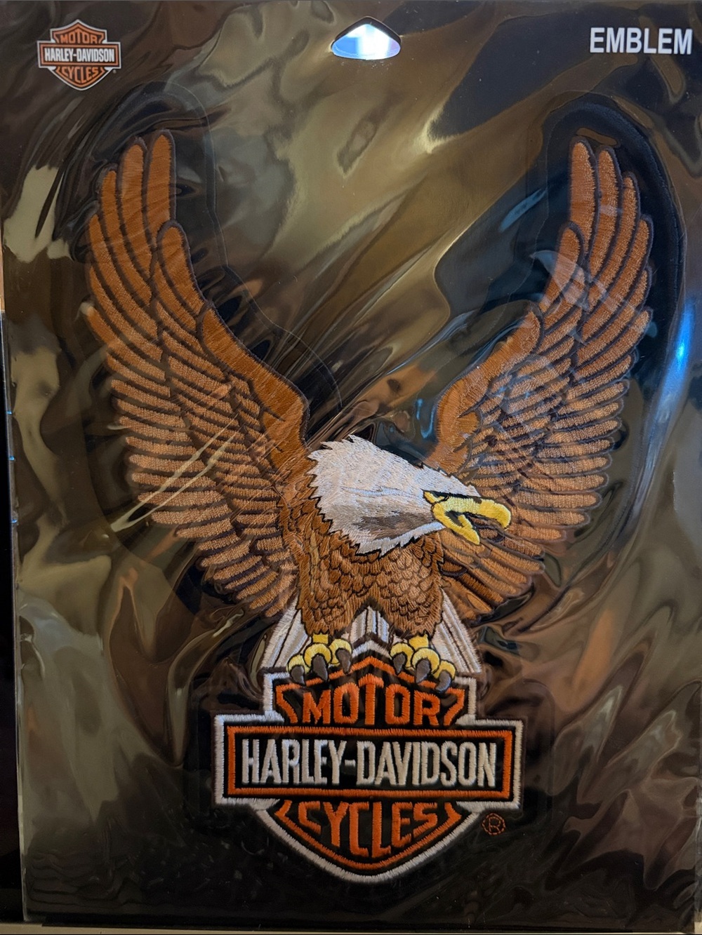 Harley-Davidson white and brown & Orange Eagle Wall Emblem